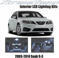 enhanced saab 9-3 2003-2014 interior led kit (7 pieces) - cool white leds with installation tool for ultimate illumination logo