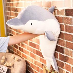 img 2 attached to 🐬 Dolphin Plush Hugging Pillow, Large Soft Stuffed Animal Toy Doll - Perfect Gifts for Kids, Valentine's, Christmas, Bedding (23.6") - Enhanced SEO