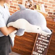 🐬 dolphin plush hugging pillow, large soft stuffed animal toy doll - perfect gifts for kids, valentine's, christmas, bedding (23.6") - enhanced seo logo