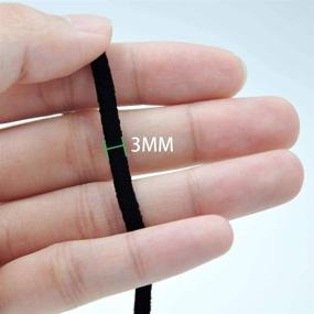 img 3 attached to 🧵 100 Yards Black Elastic Bands for Sewing - Heavy Stretch High Elasticity Knit Elastic Cord for Masks, Sewing Crafts, DIY Mask