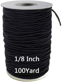 img 4 attached to 🧵 100 Yards Black Elastic Bands for Sewing - Heavy Stretch High Elasticity Knit Elastic Cord for Masks, Sewing Crafts, DIY Mask