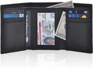 rfid leather trifold wallets men logo