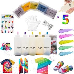 img 4 attached to 🎨 Imoli Tie Dye Kit: 5 Colors | Large Tie Dye Kits for Kids | 120ml Fabric Dye Art Set | Tie-Dye Kit with Fabric Dye Paints - Craft Supplies for Handmade Projects, Parties & Textile Art