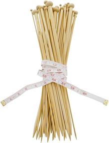img 4 attached to 🎋 Celley 14 Inch Bamboo Knitting Needles Set, 18 Pairs Single Point Knitting Needle, 36 Pieces - 18 Sizes: 2mm – 10mm