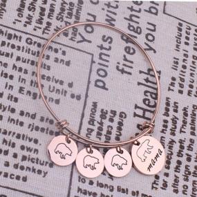 img 1 attached to Mama Bear Bracelet: A Meaningful Adjustable Bangle with Cubs - Perfect Mom Gift!