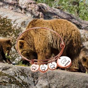 img 2 attached to Mama Bear Bracelet: A Meaningful Adjustable Bangle with Cubs - Perfect Mom Gift!