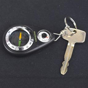 img 1 attached to AceCamp Munkees Small Compass and Thermometer Keychain: Compact Waterproof Gear for Camping, Hiking, and Survival