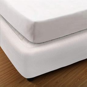 img 3 attached to 🛏️ Enhance Your Box Spring with a Premium Elastic Wrap Around Bed Skirt in Queen Size - Stylishly Cover and Add Color to Your Bed Foundation - 15 Inches Tall - White
