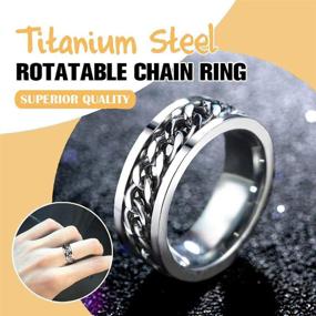 img 3 attached to Set of 2 Bottle Opener Rings - Rotating Ring Bottle Opener with Titanium Steel Chains. Personalized Creative Rings for Couples - Ideal Beer Bottle Opener Jewelry Gift. Includes Free Beautiful Box. (Silver, Size 9)