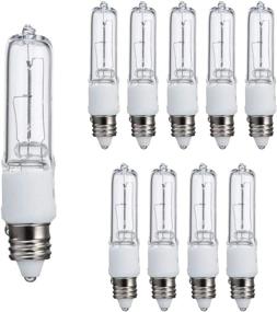 img 4 attached to 10-Pack 250W E11 Base Halogen Light Bulbs, Mini Candelabra, 120V - Bright Illumination Solution