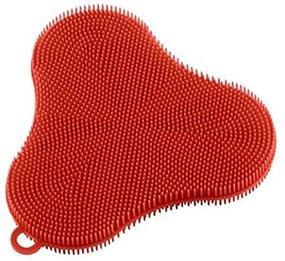 img 1 attached to Red Standard Kuhn 🍀 Rikon Stay Clean Silicone Clover Scrubber