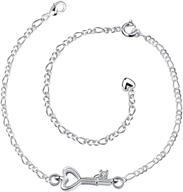 💖 украшения cutesmile fashion: серебряный ключик с цирконовым подвеском на регулируемой цепочке для ноги - подчеркните свой стиль! логотип