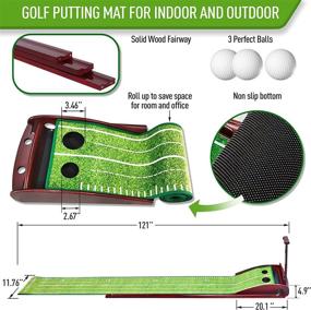 img 3 attached to 🏌️ Improve Your Golfing Skills with the AQUERUX Golf Putting Green - Portable Mat with Ball Return System & 3 Golf Balls