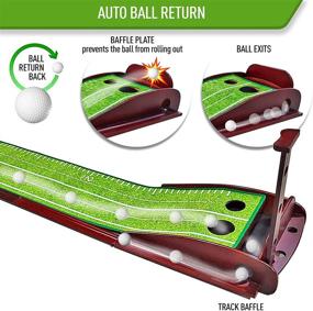 img 1 attached to 🏌️ Improve Your Golfing Skills with the AQUERUX Golf Putting Green - Portable Mat with Ball Return System & 3 Golf Balls