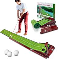 🏌️ improve your golfing skills with the aquerux golf putting green - portable mat with ball return system & 3 golf balls logo