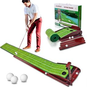 img 4 attached to 🏌️ Improve Your Golfing Skills with the AQUERUX Golf Putting Green - Portable Mat with Ball Return System & 3 Golf Balls