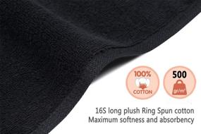 img 3 attached to Black Salon Towels (2-Pack, 16 X 27 Inches) - Multi-Purpose Barber Hand Cotton Towel for Gym, Bath, Spa, Shaving, Shampoo