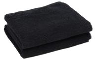 black salon towels (2-pack, 16 x 27 inches) - multi-purpose barber hand cotton towel for gym, bath, spa, shaving, shampoo logo