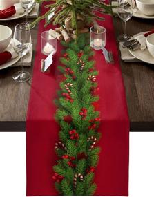 img 4 attached to 🎄 Festive Christmas Runners Dresser Scarves: Sparkling Decorations for Your Home