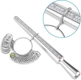 img 3 attached to Ring Sizer Mandrel Tool Kit - Iron, Steel, and Plastic Measuring Gauge for Accurate Finger Sizing, Including 3-Piece Jewelry Polishing Cloth and Metal Measurer