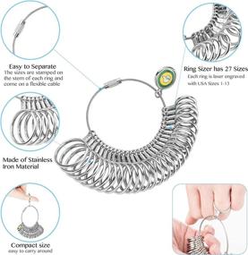 img 1 attached to Ring Sizer Mandrel Tool Kit - Iron, Steel, and Plastic Measuring Gauge for Accurate Finger Sizing, Including 3-Piece Jewelry Polishing Cloth and Metal Measurer