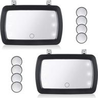 🔍 улучшенное зеркало для автомобиля: led-подсветка, косметическая удобная форма, сенсорный экран и в комплекте батарейки. логотип