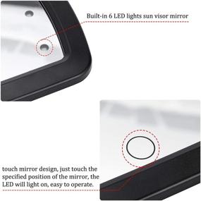 img 3 attached to 🔍 Enhanced Car Visor Mirror: LED Light, Cosmetic Vanity, Touchscreen & Batteries Included