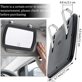 img 1 attached to 🔍 Enhanced Car Visor Mirror: LED Light, Cosmetic Vanity, Touchscreen & Batteries Included