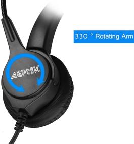 img 2 attached to 🎧 AGPtEK 2.5mm Monaural Headset for Office Phones - 6FT Hands-Free Noise Cancelling Headphone with Mic, Microphone, and Comfort Fit Headband