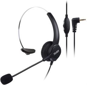 img 4 attached to 🎧 AGPtEK 2.5mm Monaural Headset for Office Phones - 6FT Hands-Free Noise Cancelling Headphone with Mic, Microphone, and Comfort Fit Headband