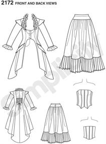 img 1 attached to Simplicity Victorian and Steampunk Fitted Dress Costume Sewing Pattern - Sizes 6-12: Step-by-Step Guide