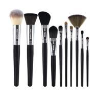 💄 pinkpanda 10 piece premium synthetic makeup brush set with black wooden handle for flawless makeup application logo