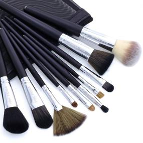 img 1 attached to 💄 PINKPANDA 10 Piece Premium Synthetic Makeup Brush Set with Black Wooden Handle for Flawless Makeup Application