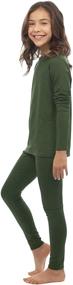 img 3 attached to Bodtek Girls Thermal Long Underwear Set: Fleece Lined Long Johns for Kids' Pajamas or Base Layer Leggings & Shirt