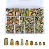 🔩 pgmj 200-piece zinc alloy furniture bolt fastener connector kit for wood furniture - metric threaded inserts nuts assortment tool set with hex socket screw inserts logo