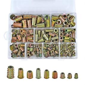 img 4 attached to 🔩 PGMJ 200-Piece Zinc Alloy Furniture Bolt Fastener Connector Kit for Wood Furniture - Metric Threaded Inserts Nuts Assortment Tool Set with Hex Socket Screw Inserts