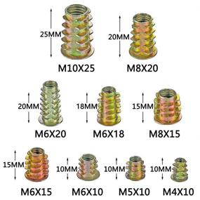 img 3 attached to 🔩 PGMJ 200-Piece Zinc Alloy Furniture Bolt Fastener Connector Kit for Wood Furniture - Metric Threaded Inserts Nuts Assortment Tool Set with Hex Socket Screw Inserts