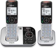 📞 vtech vs112-2 cordless phone: bluetooth, answering machine, call blocking, caller id - silver & black logo