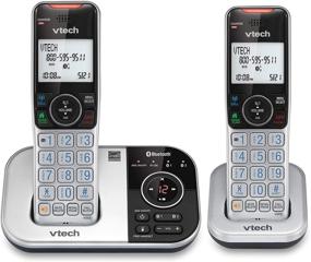 img 4 attached to 📞 VTECH VS112-2 Cordless Phone: Bluetooth, Answering Machine, Call Blocking, Caller ID - Silver & Black