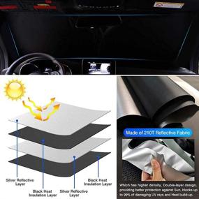 img 1 attached to Custom Fit Windshield Sun Shade for 2019-2022 Chevy Silverado 1500 | Regular/Crew/Double Cab 2Dr 4Dr | UV Rays Blocker | Foldable Window Shade Sun Visor