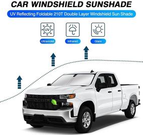 img 3 attached to Custom Fit Windshield Sun Shade for 2019-2022 Chevy Silverado 1500 | Regular/Crew/Double Cab 2Dr 4Dr | UV Rays Blocker | Foldable Window Shade Sun Visor