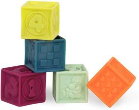 img 1 attached to 🧸 B. toys by Battat Baby Blocks – Stacking &amp; Building Toys for Babies – 10 Soft Blocks: Learn Numbers, Shapes, Colors, Animals – One Two Squeeze – Educational &amp; Developmental – Infant, Toddler