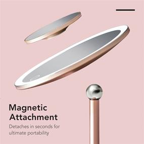 img 1 attached to Fancii Nala LED Makeup Mirror: 3 Light Settings, Rechargeable with 1x/10x Magnifications, Portable & Stylish