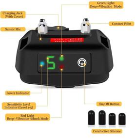 img 3 attached to NinjaDog Rechargeable Bark Collar: Adjustable Sensitivity & Intensity - Beep, Vibration, and No Harm Shock for Small Medium Large Dogs