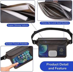 img 1 attached to 🏖️ 2 Pack GLBSUNION IPX8 Waterproof Pouch Bag with Adjustable Waist Strap-Screen Touchable Dry Bag with Adjustable Belt for Phone Valuables for Beach Swimming Snorkeling Boating Fishing Kayaking