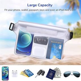 img 2 attached to 🏖️ 2 Pack GLBSUNION IPX8 Waterproof Pouch Bag with Adjustable Waist Strap-Screen Touchable Dry Bag with Adjustable Belt for Phone Valuables for Beach Swimming Snorkeling Boating Fishing Kayaking