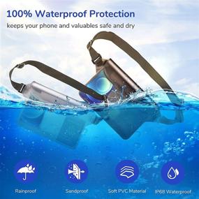 img 3 attached to 🏖️ 2 Pack GLBSUNION IPX8 Waterproof Pouch Bag with Adjustable Waist Strap-Screen Touchable Dry Bag with Adjustable Belt for Phone Valuables for Beach Swimming Snorkeling Boating Fishing Kayaking