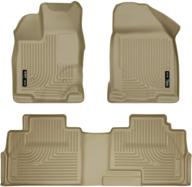 🏞️ husky liners weatherbeater floor mats - tan, 2007-14 ford edge, 2007-15 lincoln mkx (front & 2nd seat) - 99763 logo