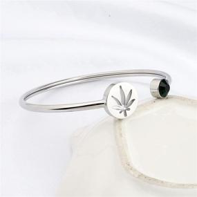 img 1 attached to 🍁 Stylish Cutout Marijuana Pot Leaf Jewelry Set - Necklace, Bracelet & 420 Cannabis Accessories