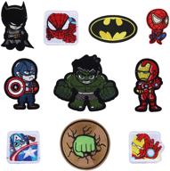 🦸 marvel iron on patches - 10 piece set for clothing, jeans, jackets & backpacks: super hero inspired morale patches for repair & aesthetic embroidery logo